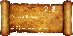Percze Baksa névjegykártya